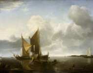 Jan van de Cappelle - Ships in a Calm